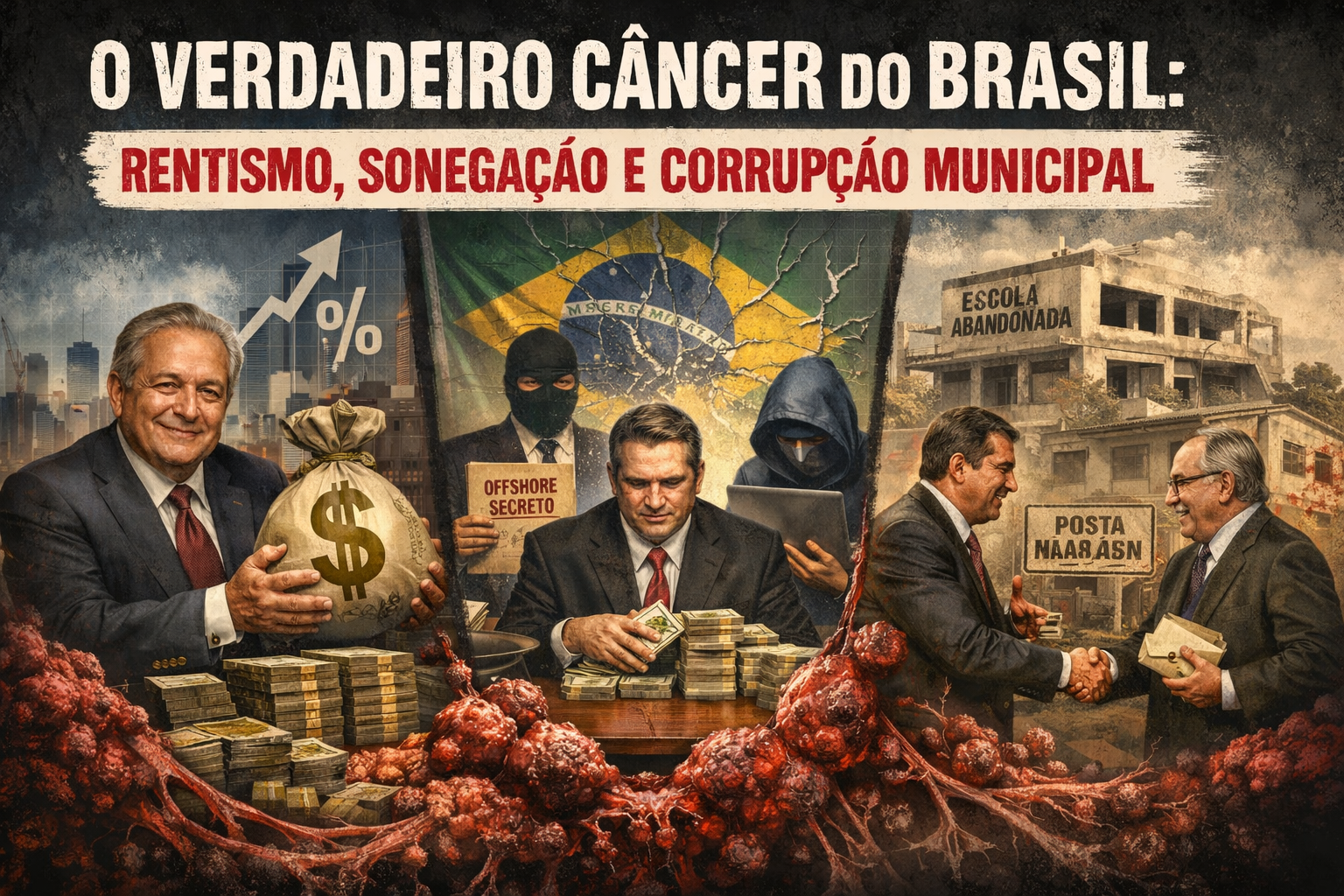 O verdadeiro câncer do Brasil: rentismo, sonegação e corrupção local.