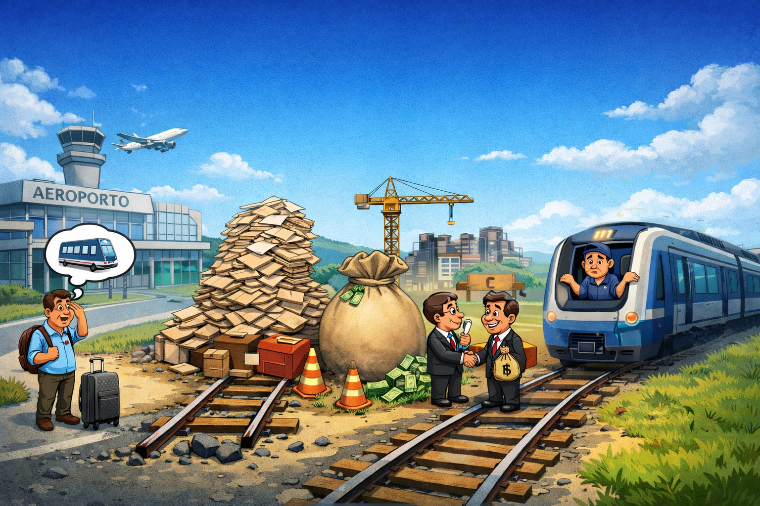 Por que no Brasil o trem nunca chega na porta do aeroporto